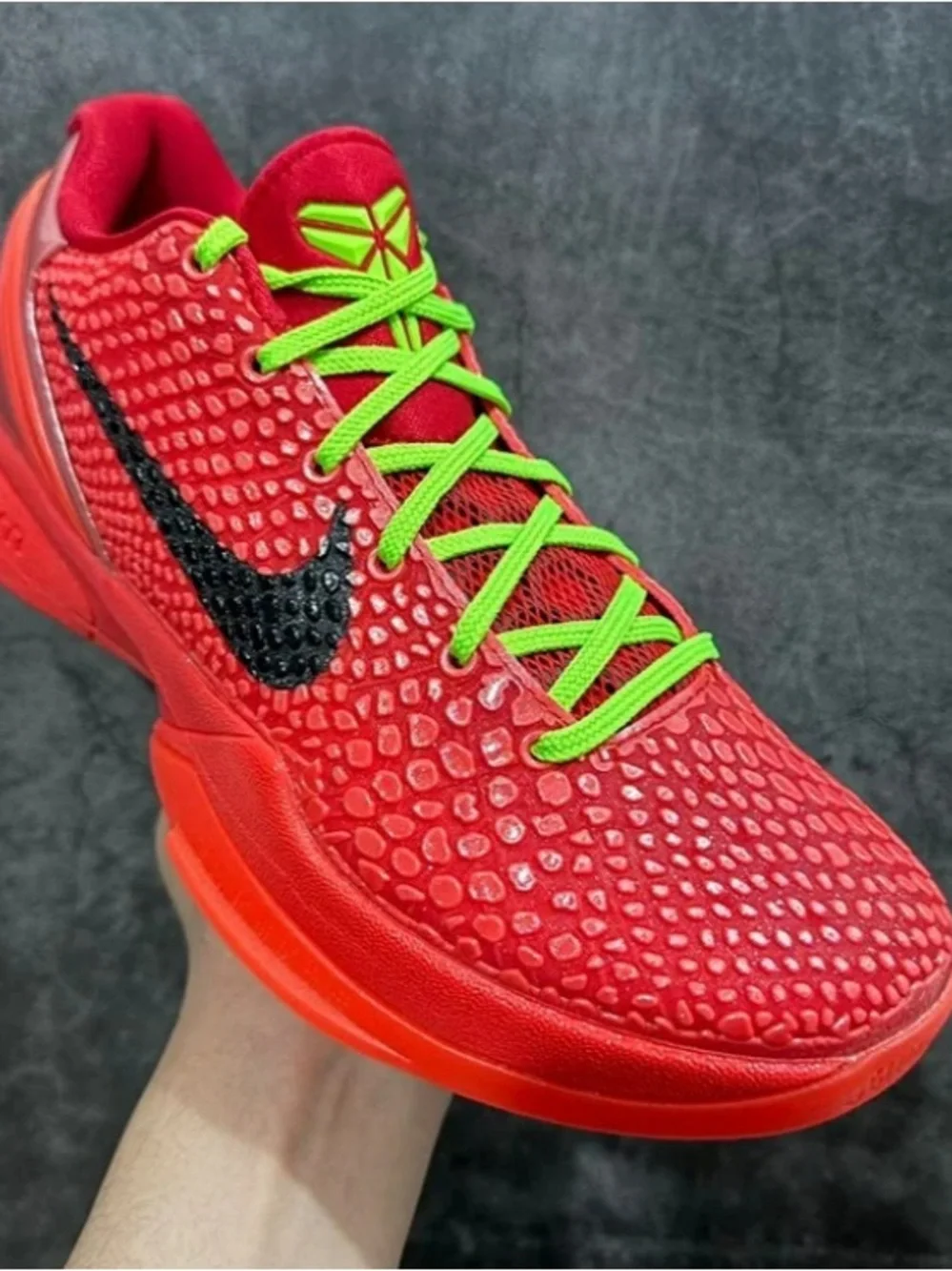 New Nike Kobe 6 Reverse Grinch Red Green Sneakers